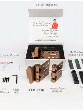 Flip Lok Inward Lock (Bronze), New in Box